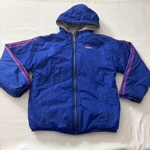 Vintage 80/90 Women's Adidas Reversible Jacket Size Medium Wind Hoodie Fit Gym